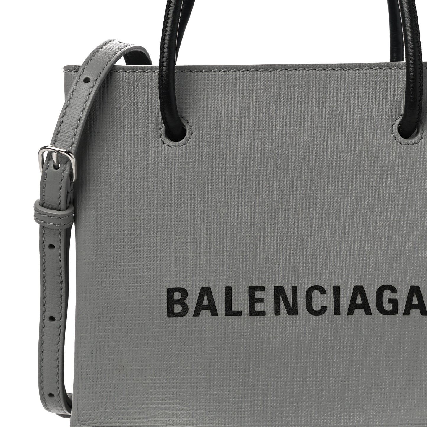 Calfskin Logo XXS Shopping Tote Gris Fossile