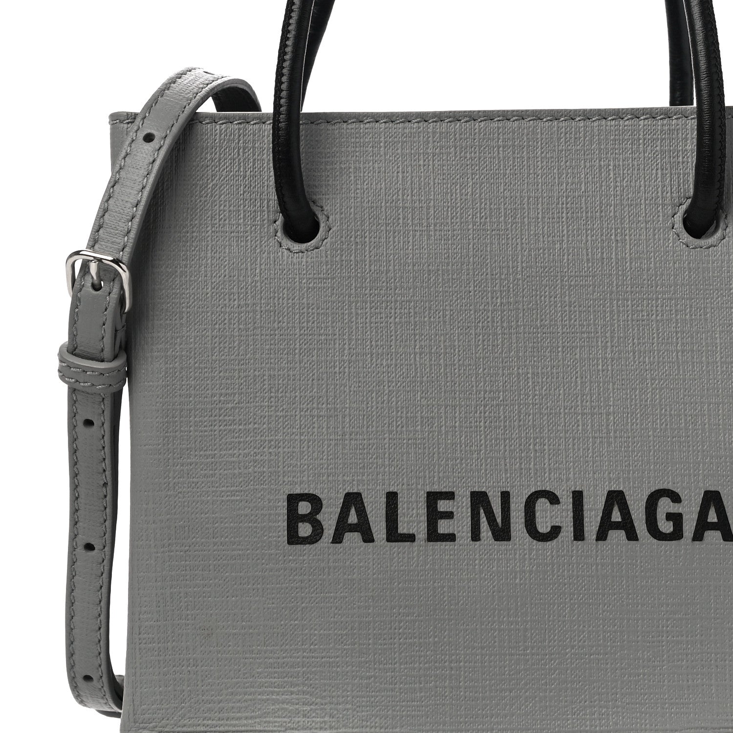 Balenciaga Calfskin Logo XXS Shopping Tote Gris Fossile 7 of 9