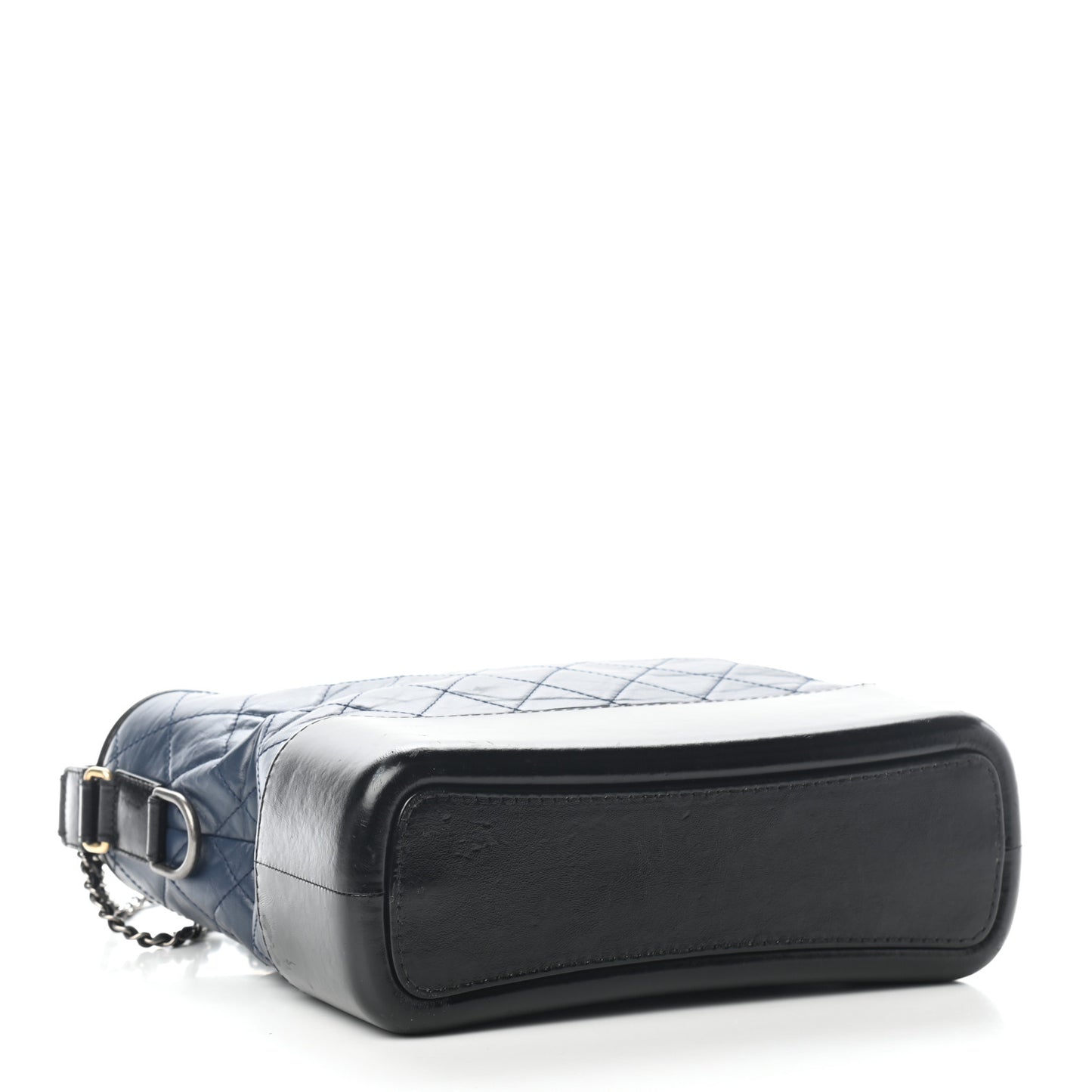 Aged Calfskin Quilted Medium Gabrielle Hobo Navy Black