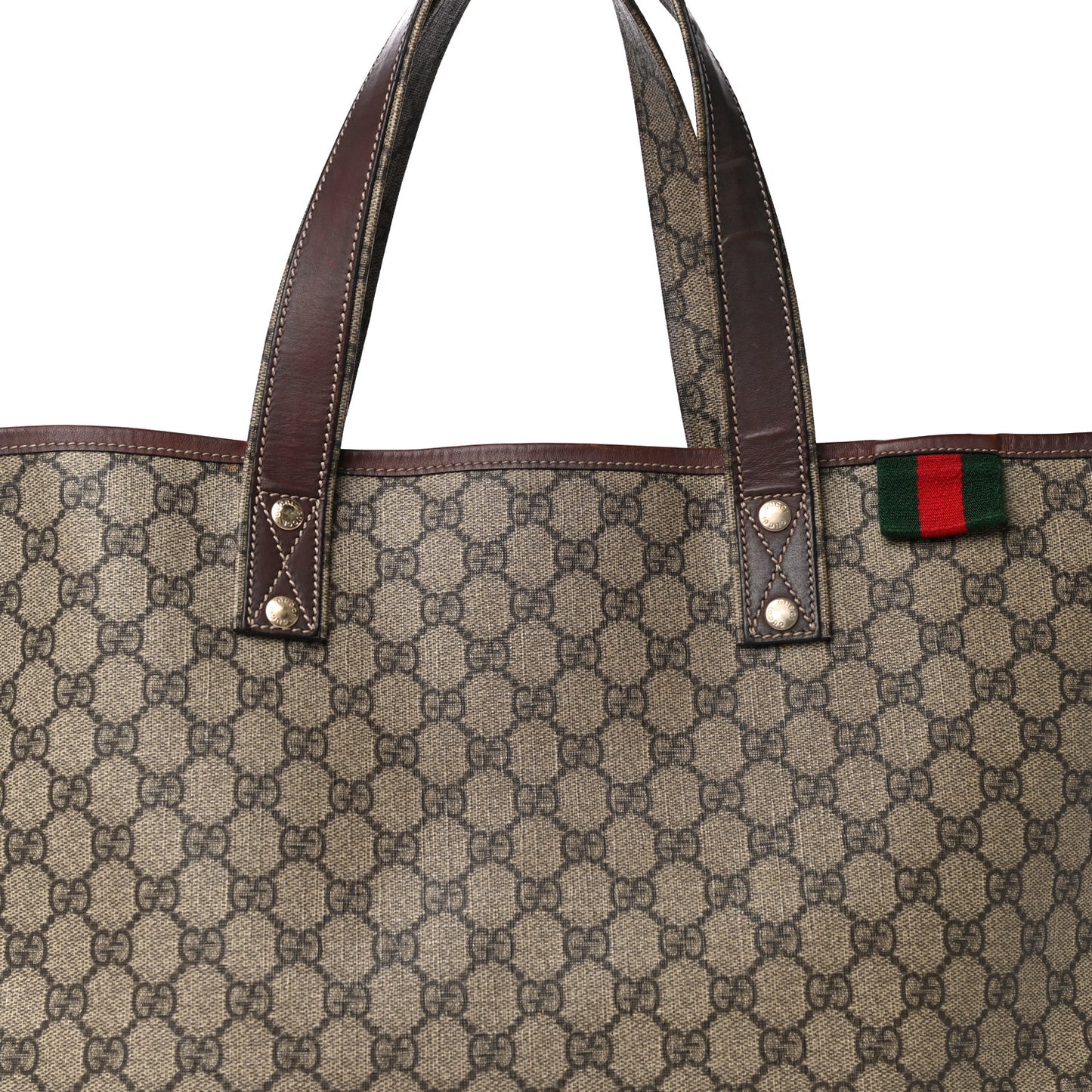 GG Plus Monogram Medium Signature Web Loop Tote Brown