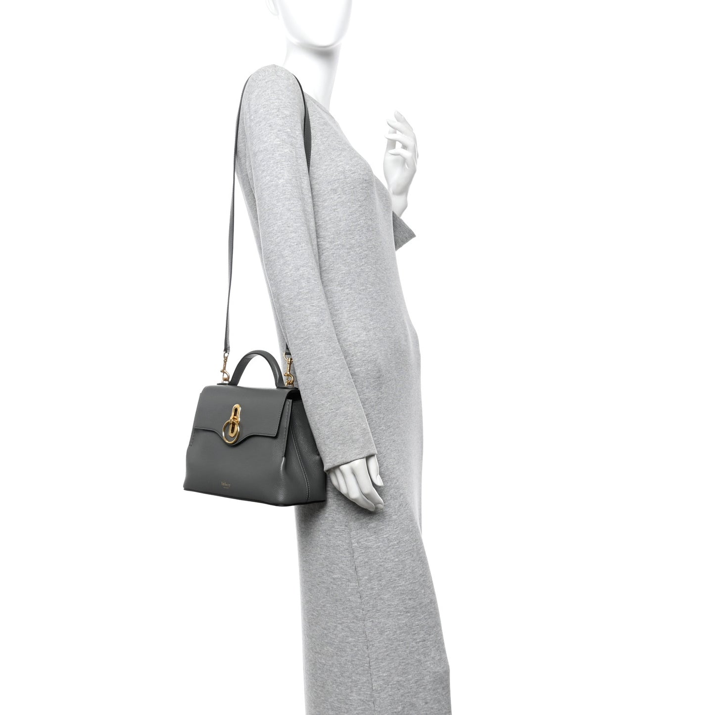 Small Classic Grain Calfskin Mini Seaton Grey