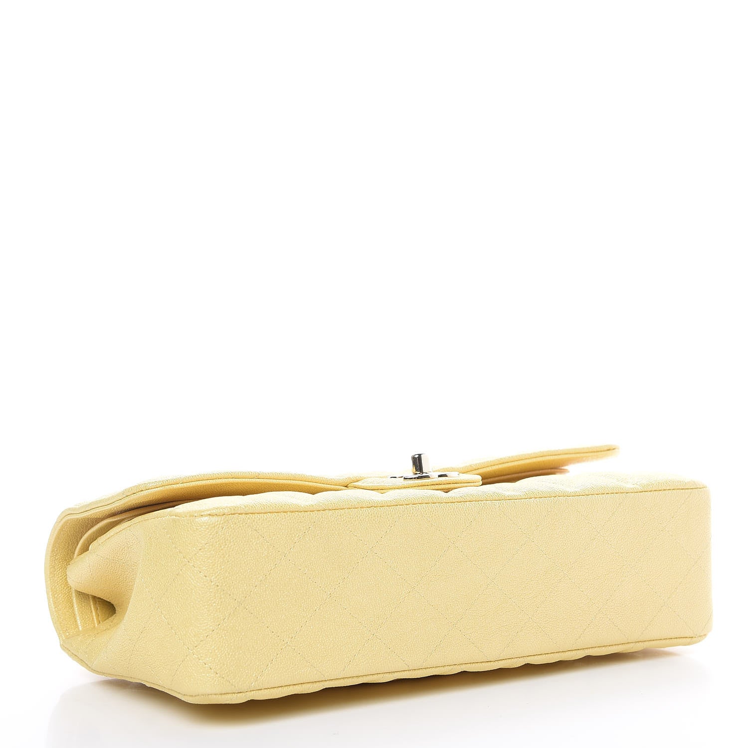 Chanel Iridescent Caviar Quilted Medium Double Flap Yellow 4 of 11