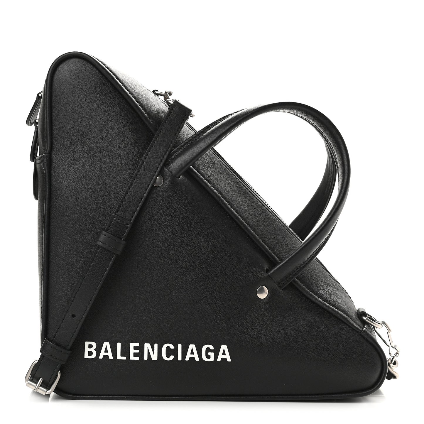 Calfskin S Triangle Duffle Black
