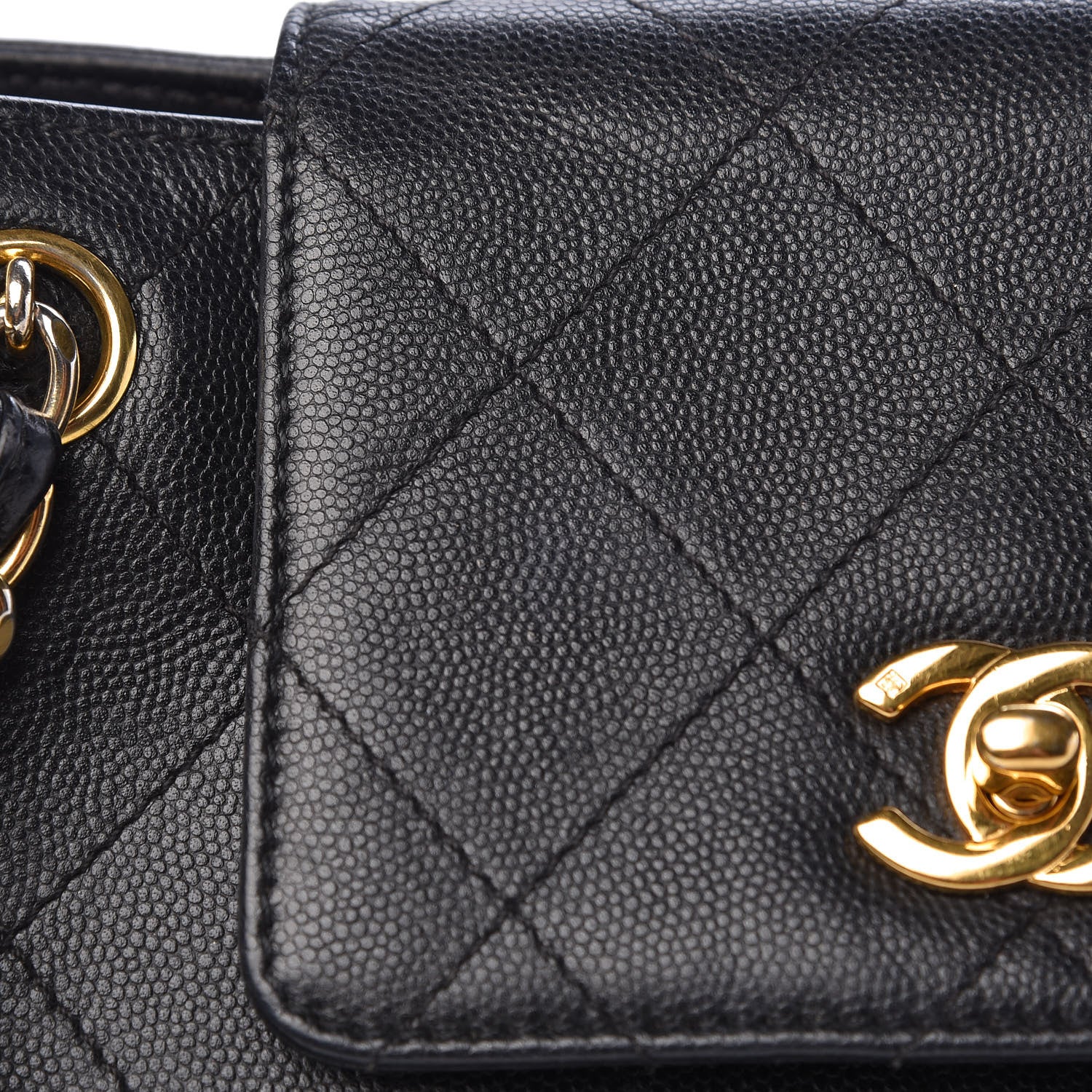 Chanel Caviar Stitched Shopper Tote Black 26 of 30