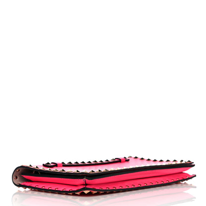 Valentino Garavani Nappa Rockstud Wristlet Clutch Fuxia Fluo 4 of 19