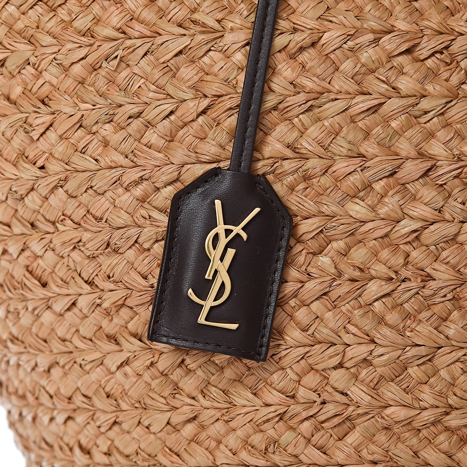 Saint Laurent Raffia Calfskin Medium Panier Tote 12 of 12