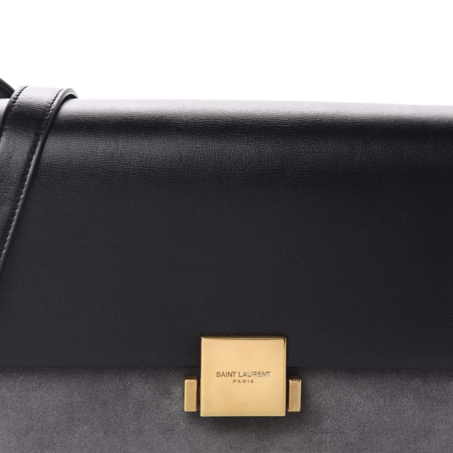 Saint Laurent Smooth Calfskin Suede Medium Bellechasse Black Grey 11 of 11