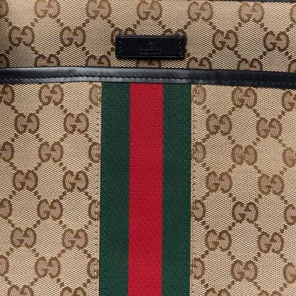 Gucci GG Monogram Web Flat Messenger Bag Black 9 of 11