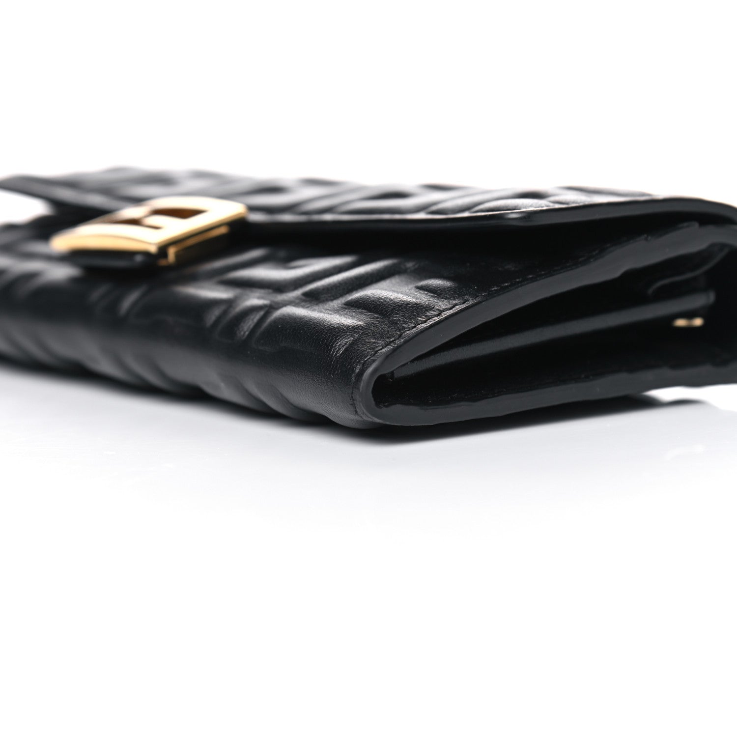 Fendi Nappa Matisse FF Embossed Continental Wallet On Chain Black 9 of 12