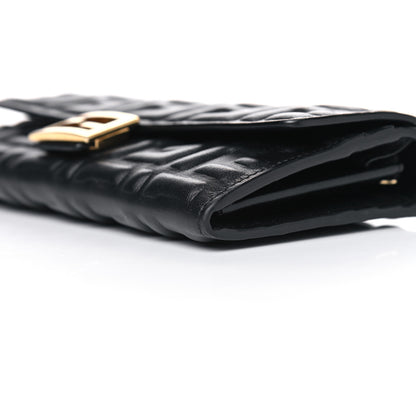 Fendi Nappa Matisse FF Embossed Continental Wallet On Chain Black 9 of 12