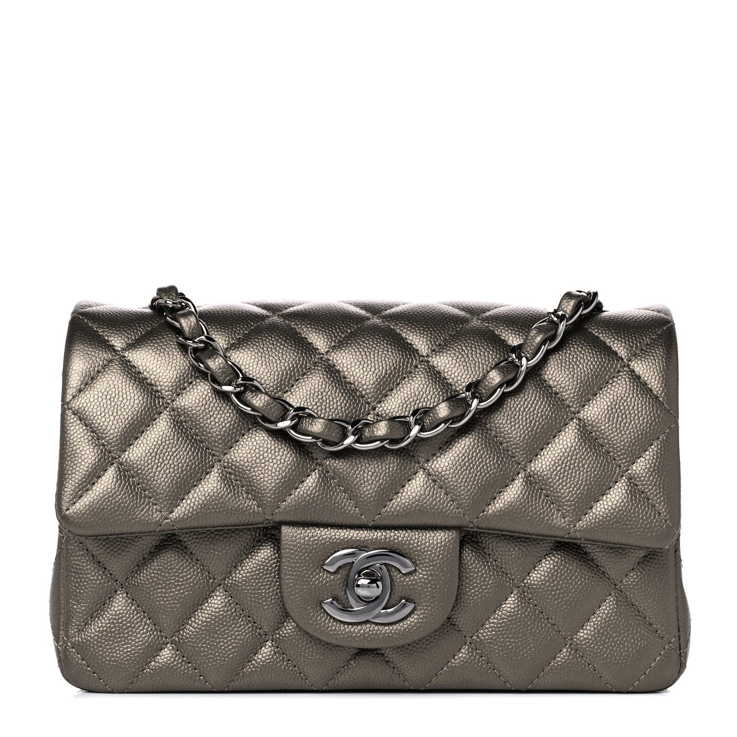 Chanel Iridescent Caviar Quilted Mini Rectangular Flap Bronze 1 of 9