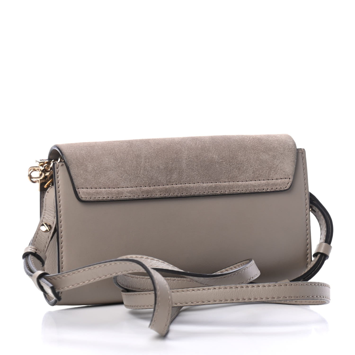 Chloe Suede Calfskin Mini Faye Shoulder Bag Motty Grey 2 of 4