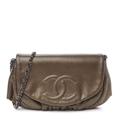 Chanel Metallic Caviar Half Moon Wallet On Chain WOC Bronze 1 of 12