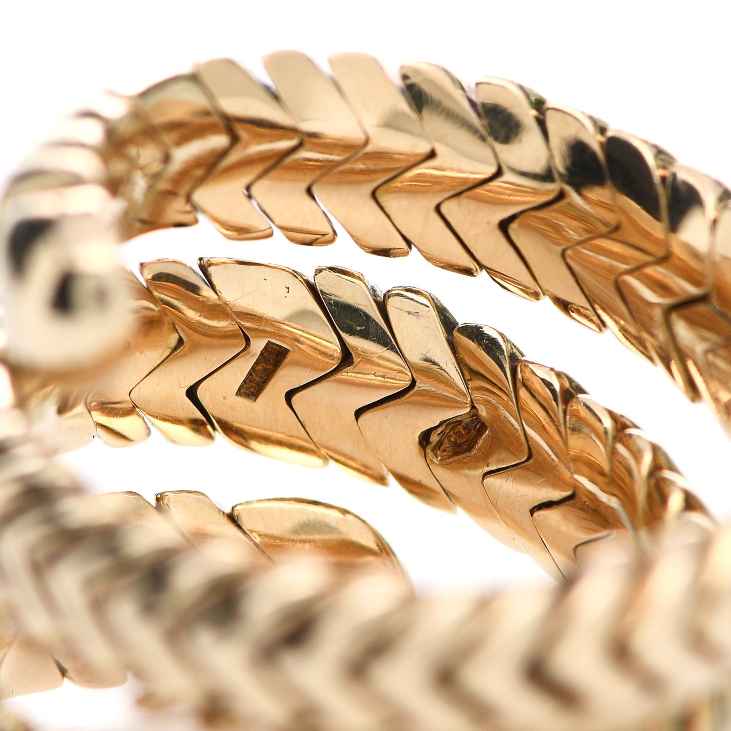18K Yellow Gold Spiga Ring 58 8.5
