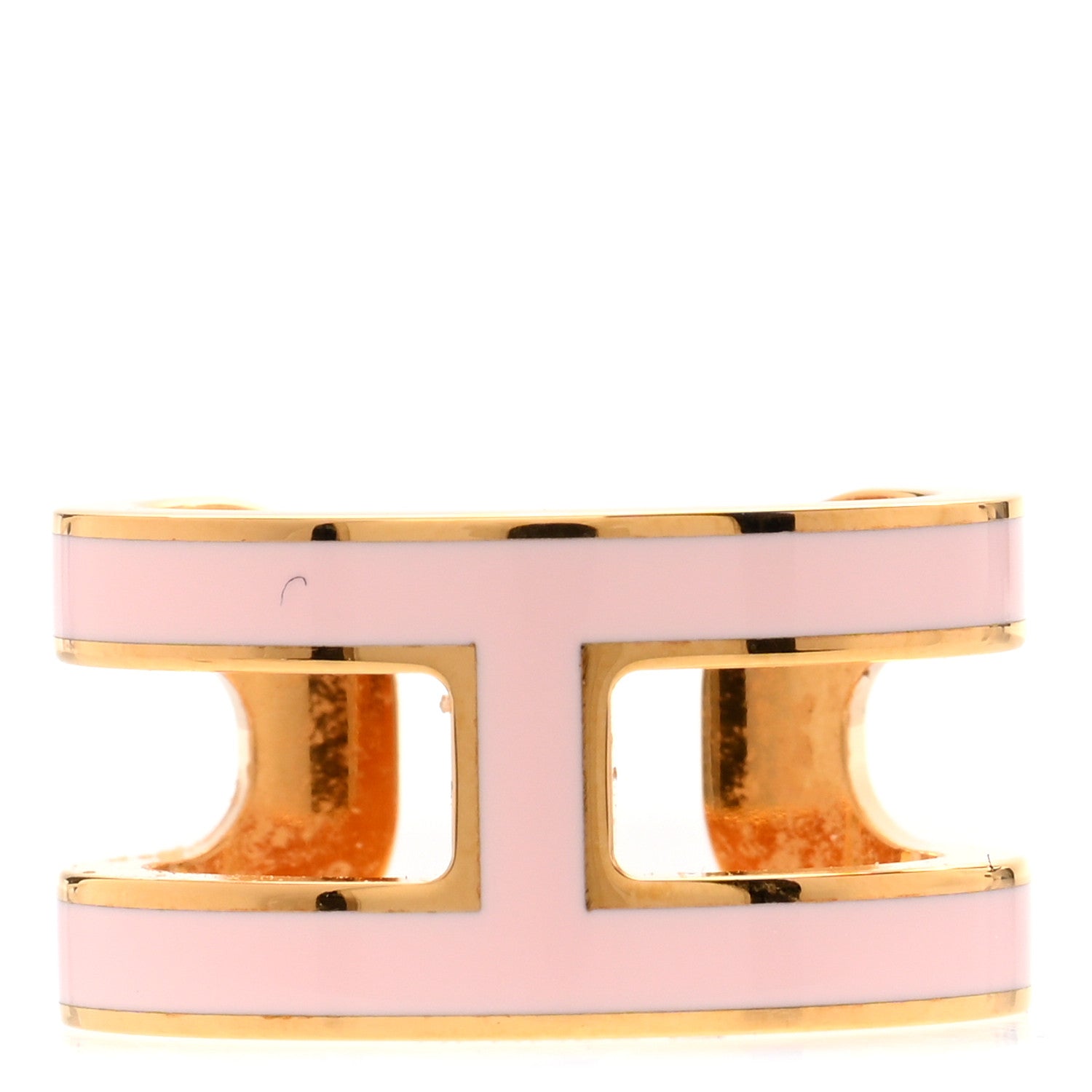 Hermes Gold Lacquered Pop H Ear Cuff Black 1 of 5