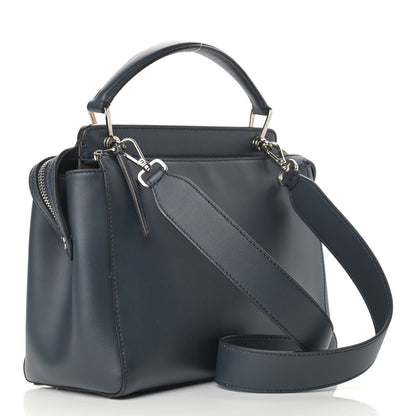 Fendi Vitello Baltico Dolce DotCom Satchel Navy Yellow 3 of 11