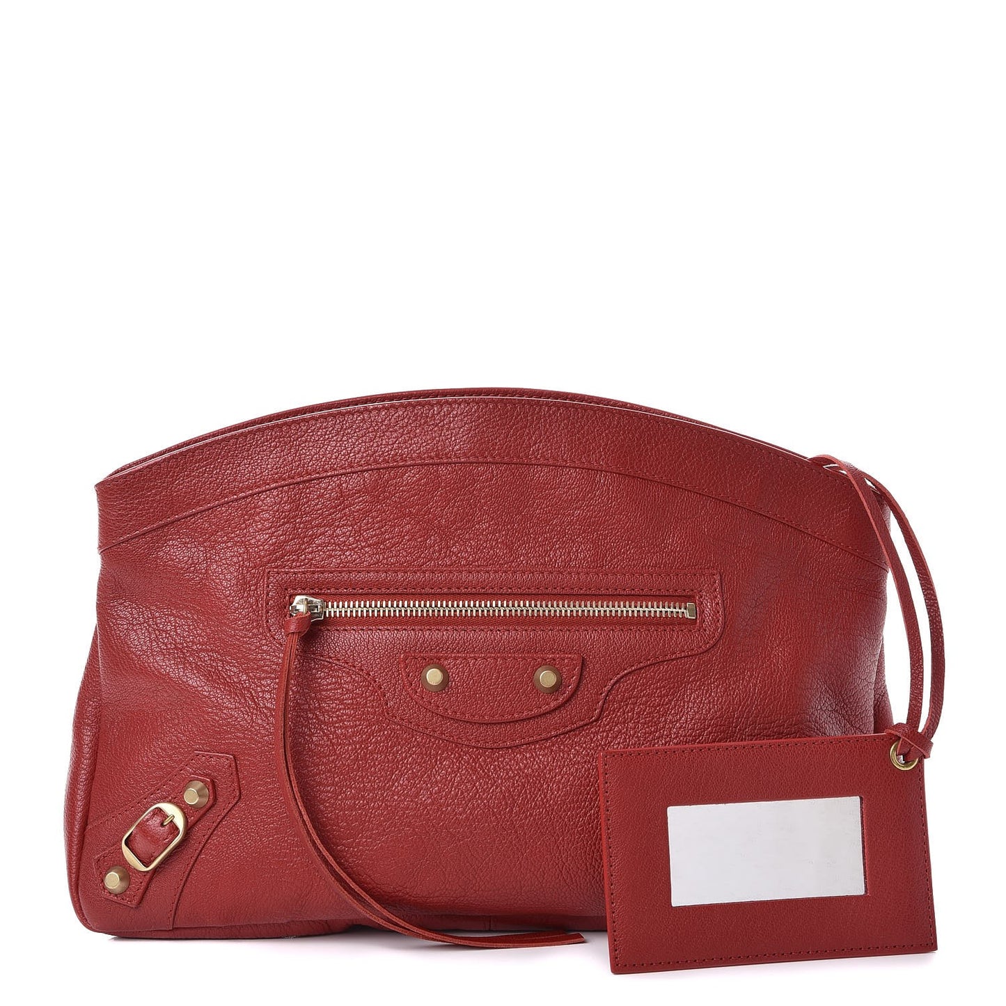 Chevre Classic Gold Hardware Premier Clutch Red