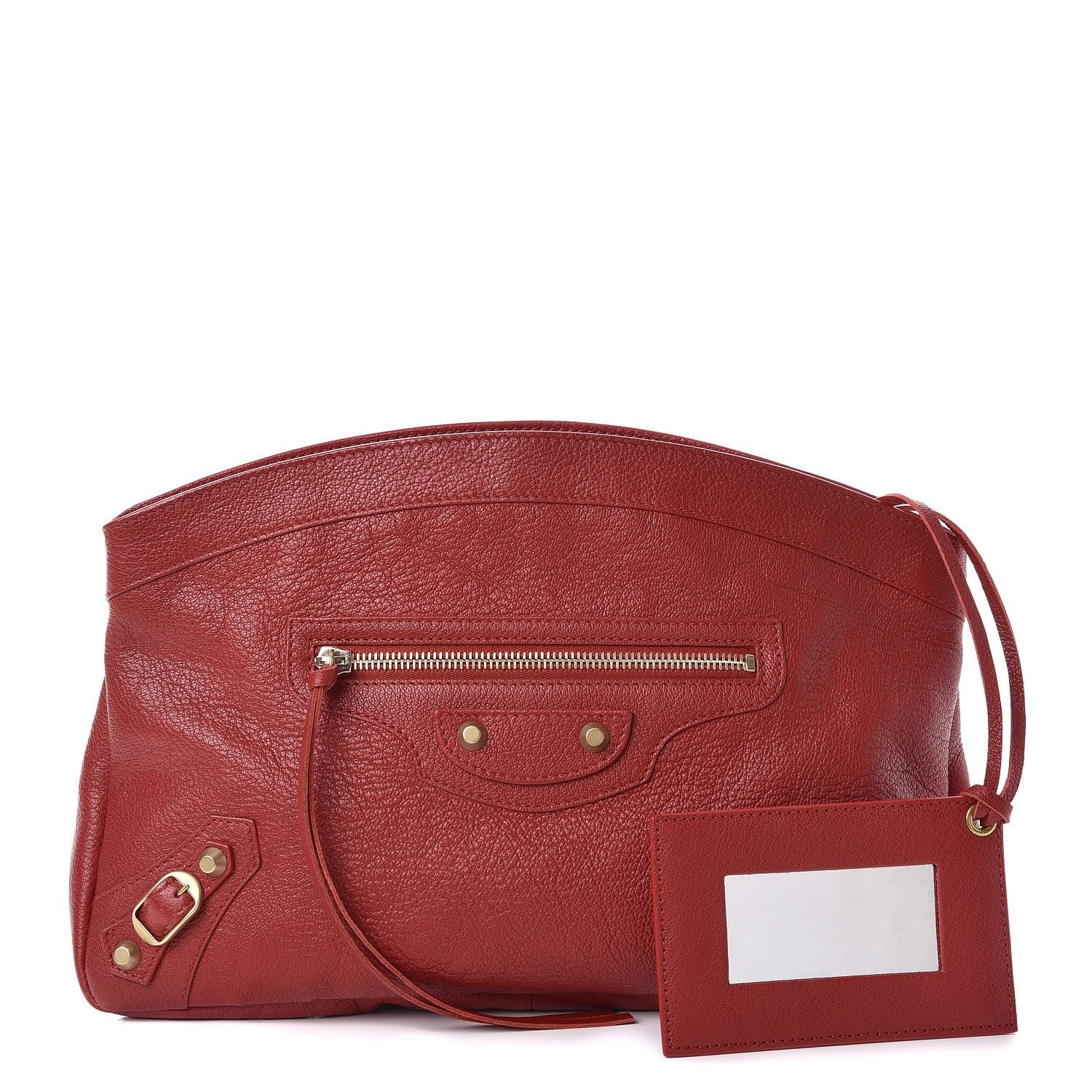 Balenciaga Chevre Classic Gold Hardware Premier Clutch Red 1 of 9