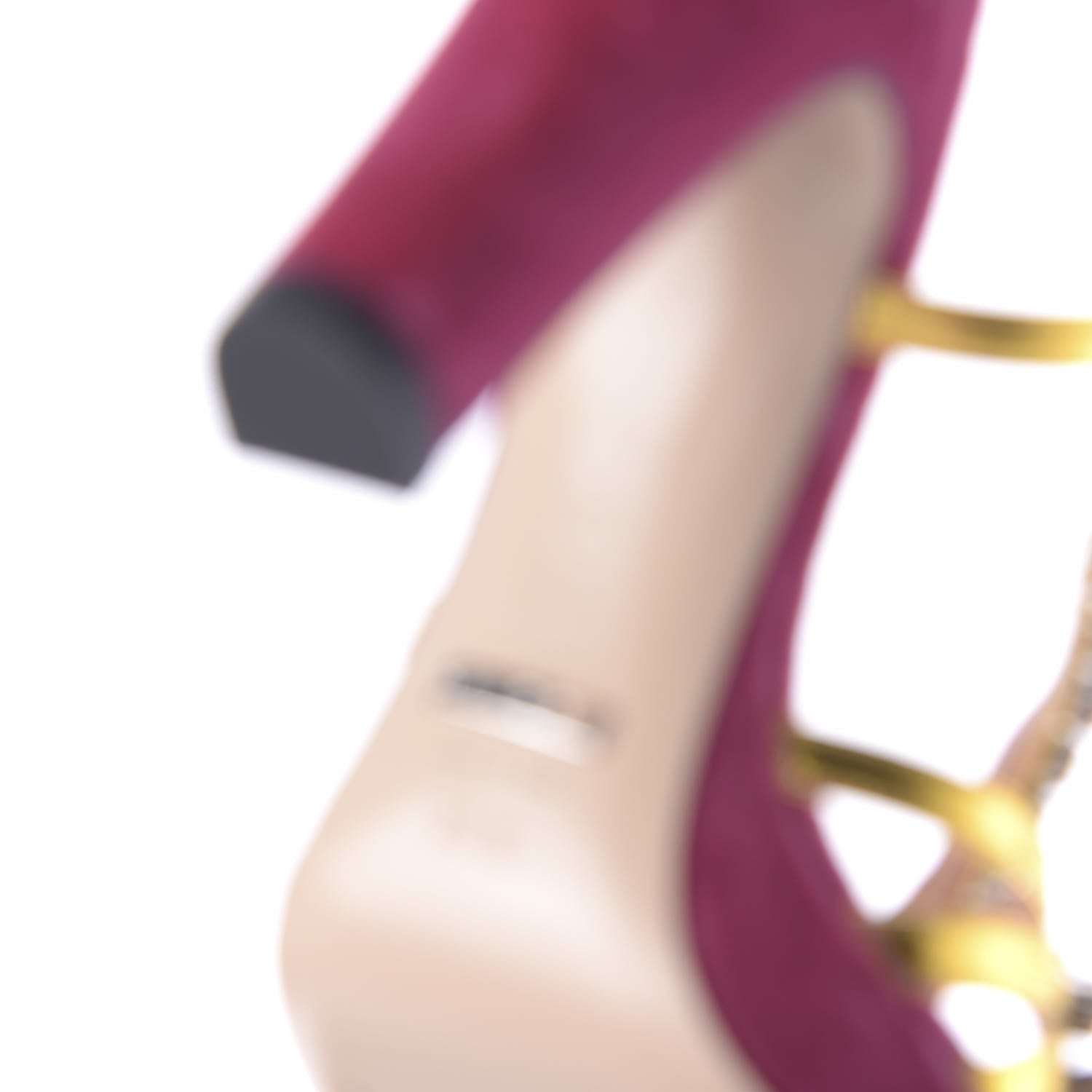 Gucci Velvet Nappa Crystal Zephyra Slingback Platform High Heel Sandals 35.5 Pink Gold 9 of 11