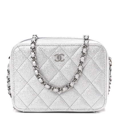 Chanel Metallic Caviar Quilted Camera Bag Silver 1 of 8