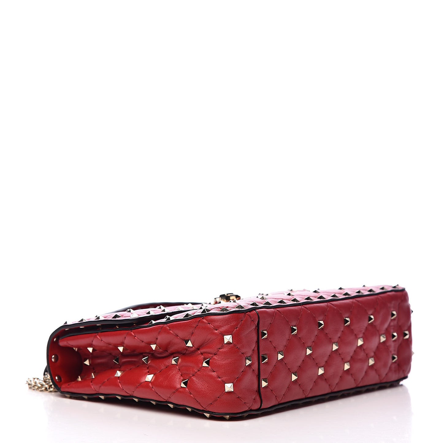 Nappa Medium Rockstud Spike Shoulder Bag Rosso Valentino