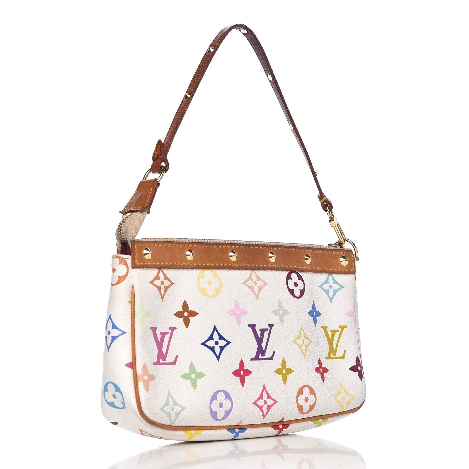 Louis Vuitton Monogram Multicolor Pochette Accessories White 3 of 15