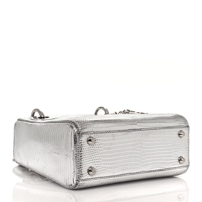 Christian Dior Metallic Lizard Mini Lady Dior Silver 4 of 18