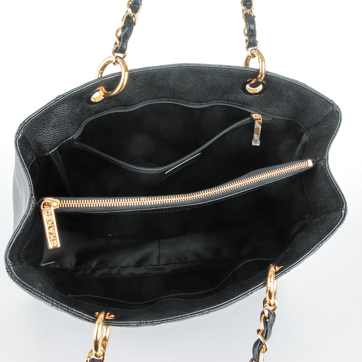 Caviar Quilted Grand Shopping Tote GST Black