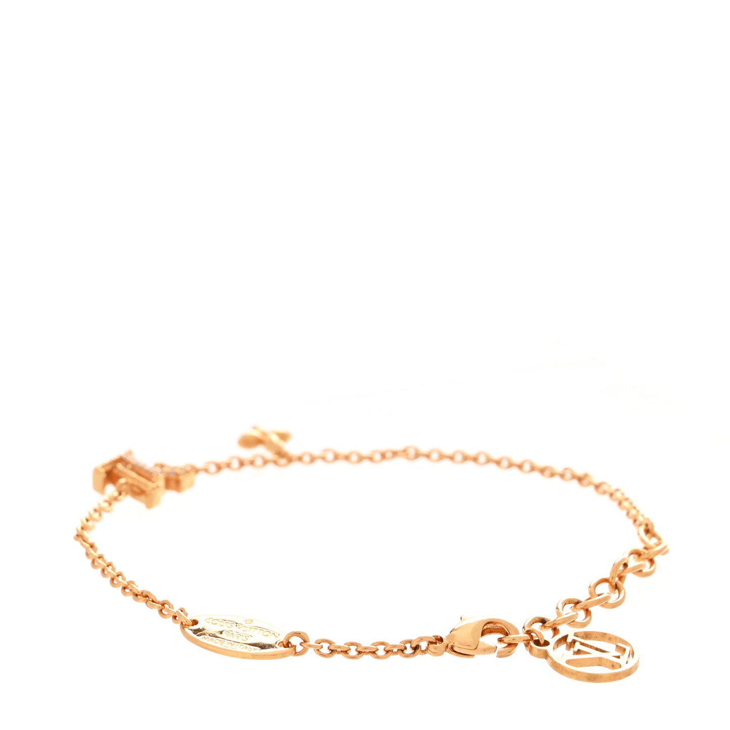Metal Crystal LV Iconic Bracelet Gold
