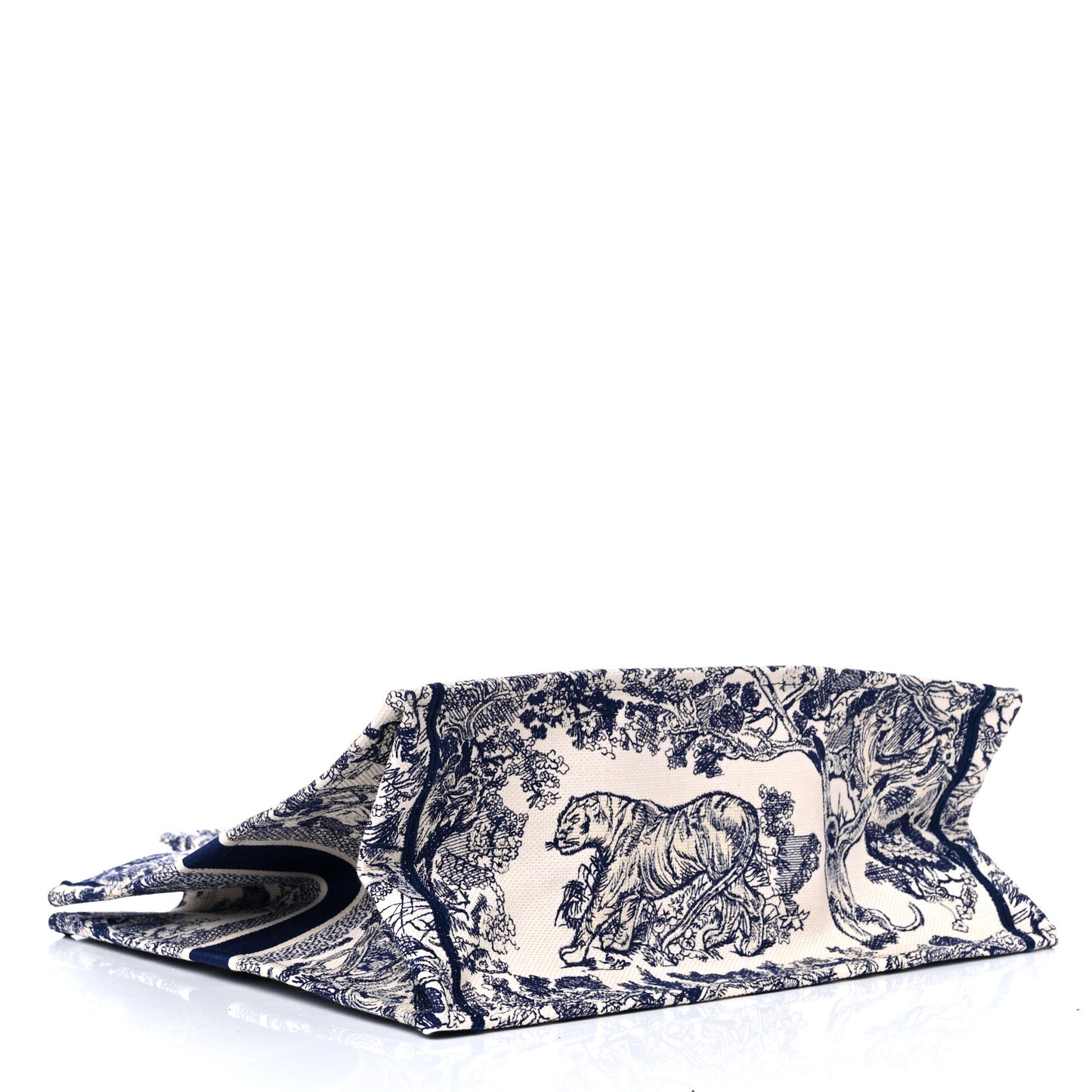 Canvas Embroidered Large Dioriviera Toile De Jouy Book Tote Blue