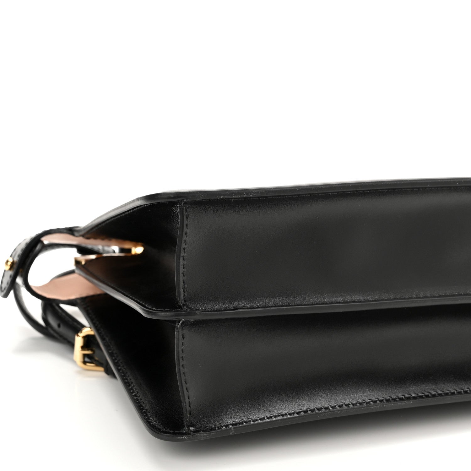 Fendi Vitello King Luxor Shiny Nappa Medium Peekaboo I SEE U East West Satchel Black Light Rose 9 of 10