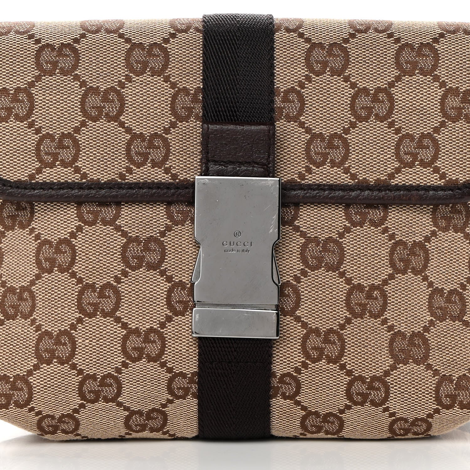 Gucci Monogram Waist Pouch Bag Dark Brown 8 of 11