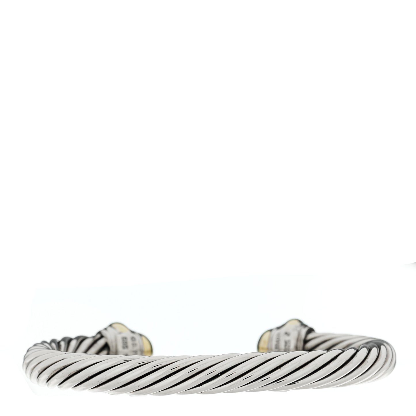 Sterling Silver 14K Yellow Gold 7mm Cable Classics Dome Bracelet