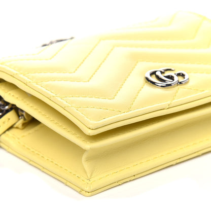 Gucci Calfskin Matelasse GG Marmont Mini Wallet On Chain Banana 7 of 10