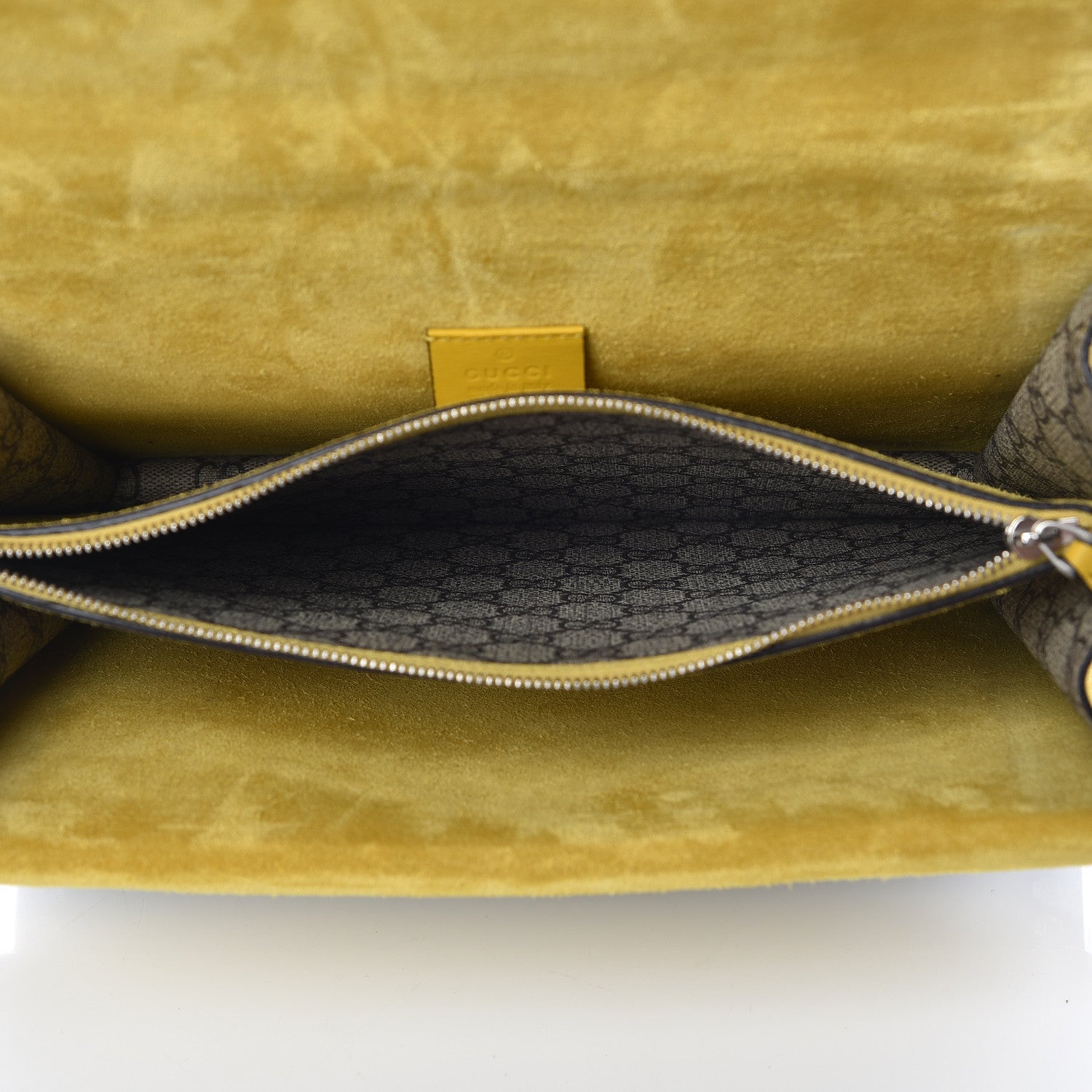 Gucci GG Supreme Monogram Crystal Bow Embroidered Medium Dionysus Shoulder Bag Yellow 7 of 13