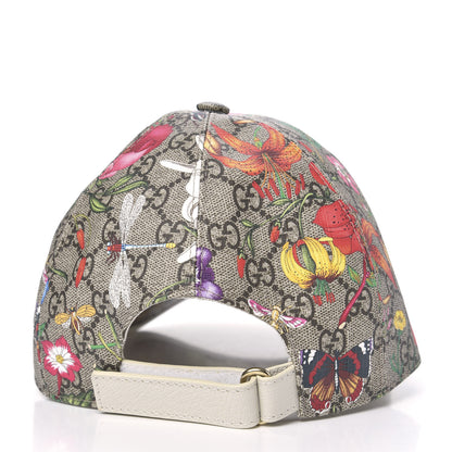 Gucci GG Supreme Flora Claudia Baseball Hat 56 S White 3 of 6