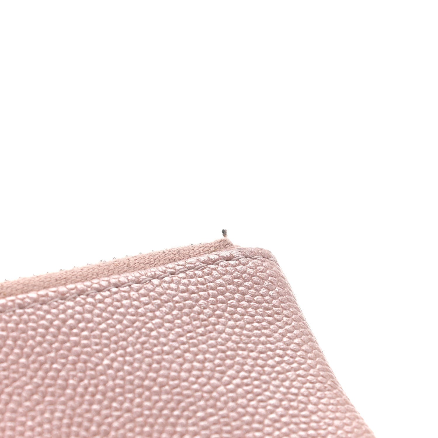 Chanel Metallic Caviar Chevron Quilted Small Vintage Mademoiselle Cosmetic Case Pink 8 of 8