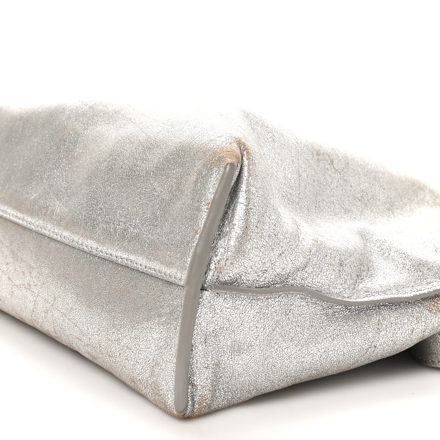 Loewe Distressed Metallic Lambskin Medium Flamenco Knot Bag Silver 9 of 9