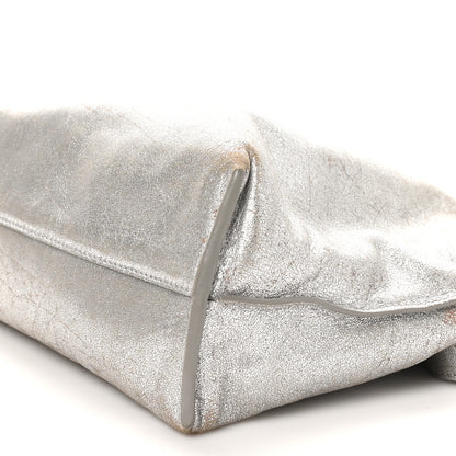 Loewe Distressed Metallic Lambskin Medium Flamenco Knot Bag Silver 9 of 9