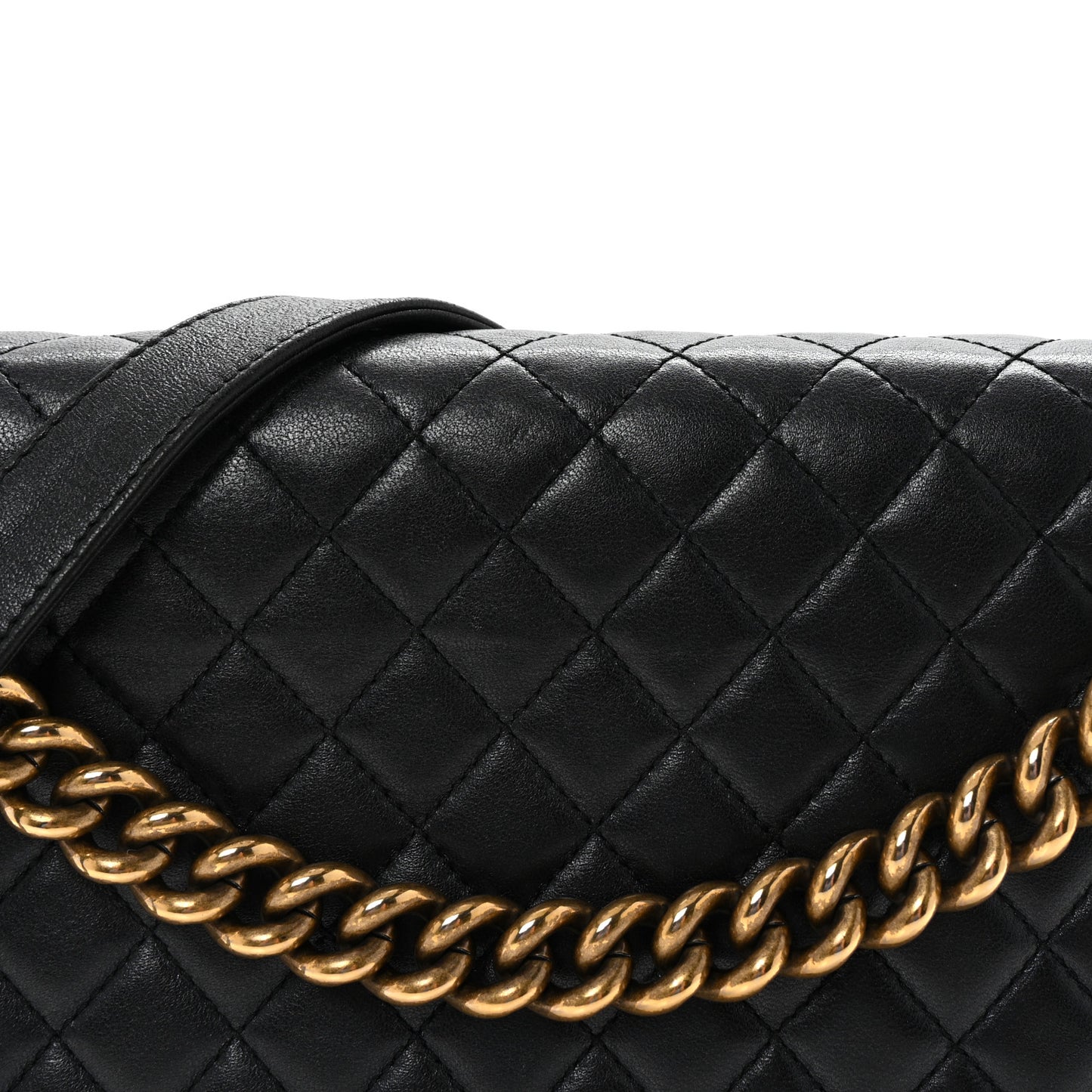 Lambskin Quilted New Medium Boy Flap Black