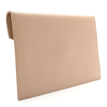 Saint Laurent Grain De Poudre Uptown Pouch Dark Beige 3 of 9