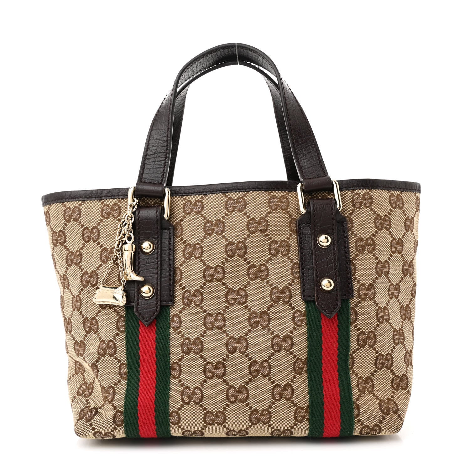 Gucci Monogram Small Jolicoeur Tote Dark Brown 1 of 13