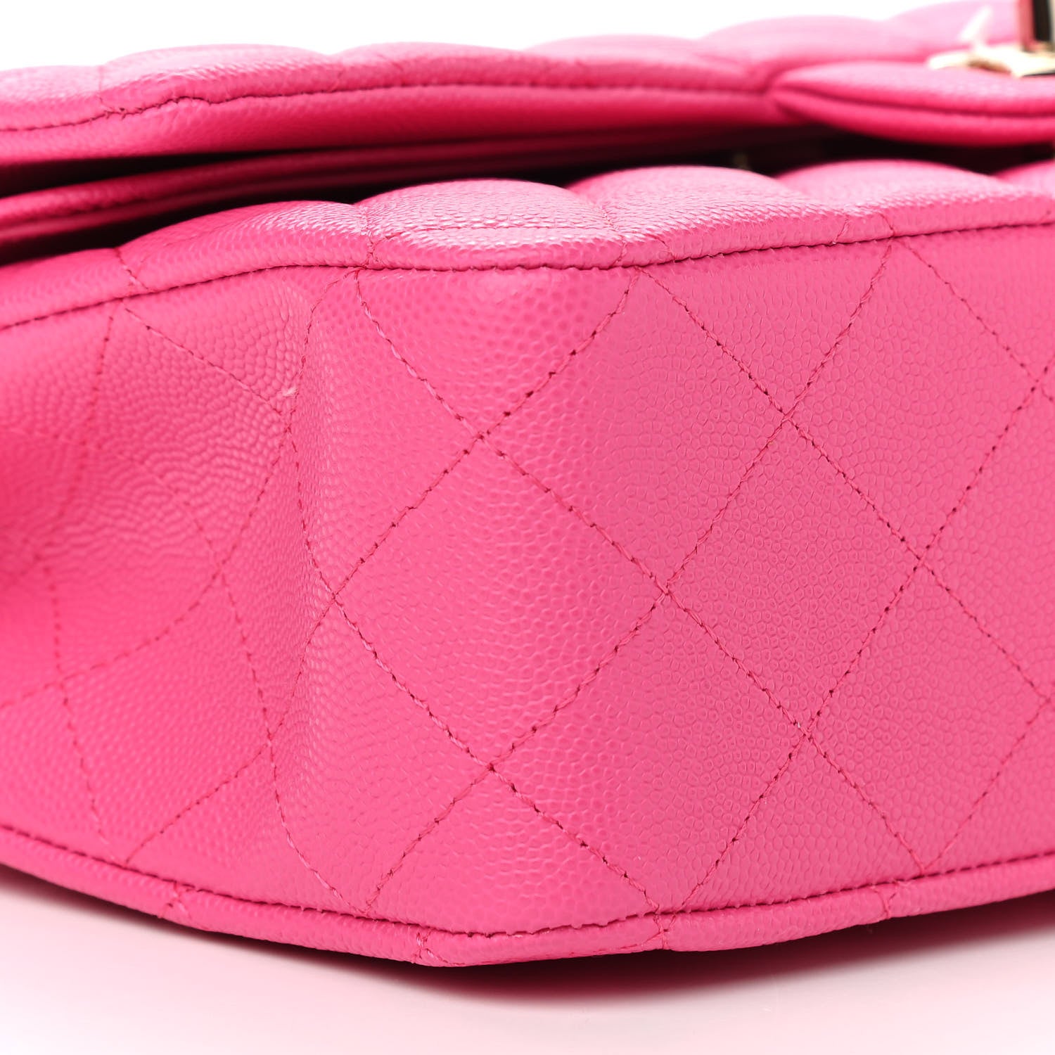Chanel Caviar Quilted Medium Double Flap Dark Pink 8 of 10