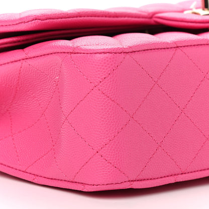 Chanel Caviar Quilted Medium Double Flap Dark Pink 8 of 10