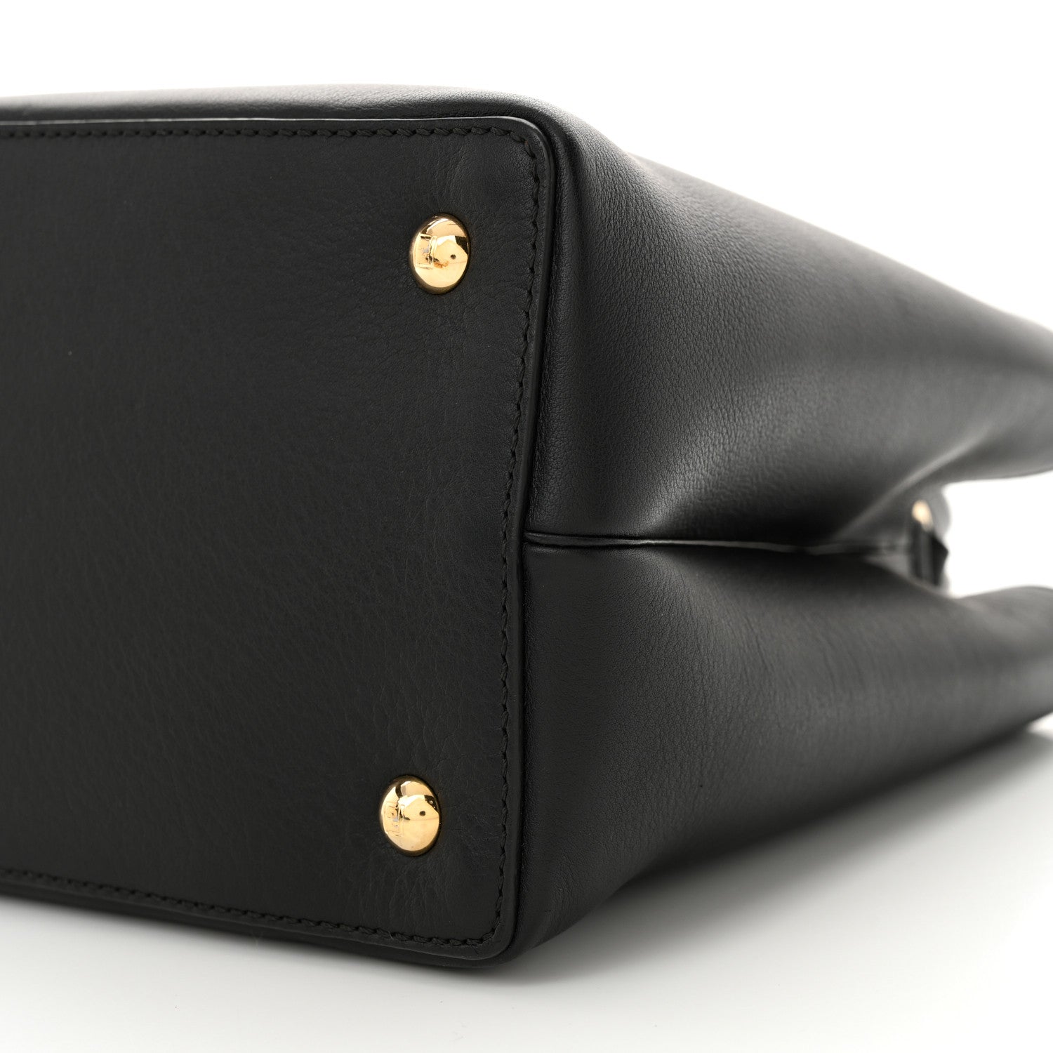 Fendi Vitello Dolce Century Petite 2Jours Tote Black Carbone 9 of 10
