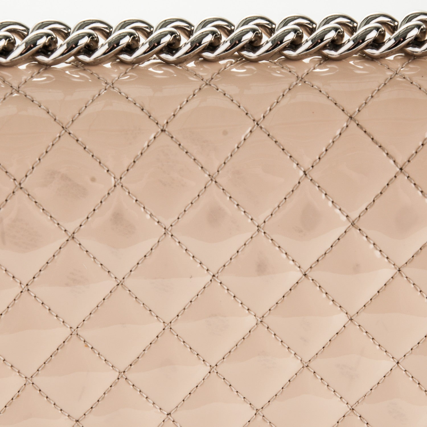 Chanel Patent Calfskin New Medium Boy Flap Plexiglass Beige 10 of 17