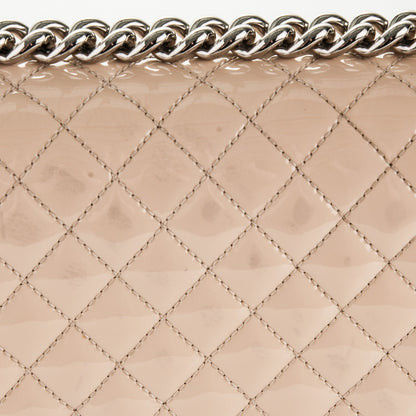 Chanel Patent Calfskin New Medium Boy Flap Plexiglass Beige 10 of 17