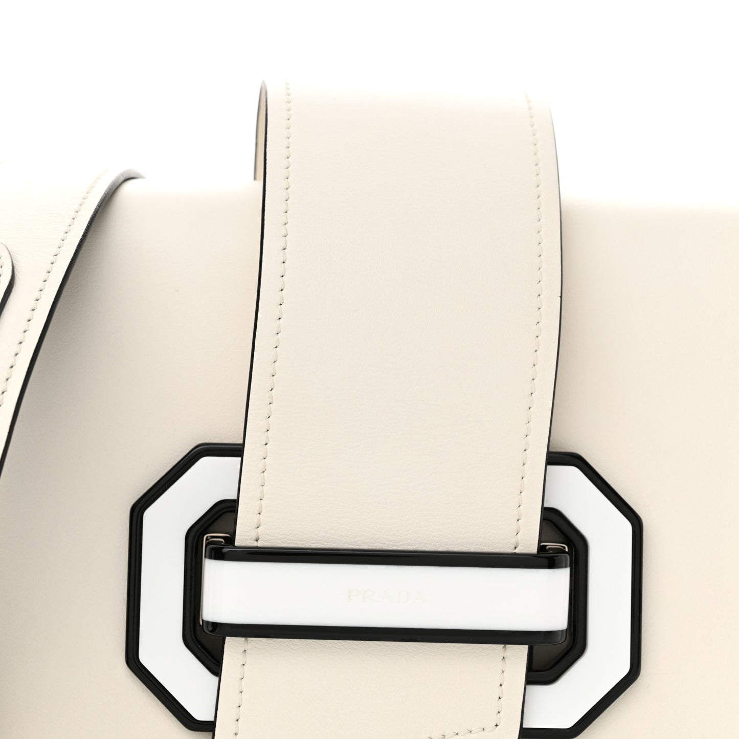 City Calf Plex Ribbon Bag White Black