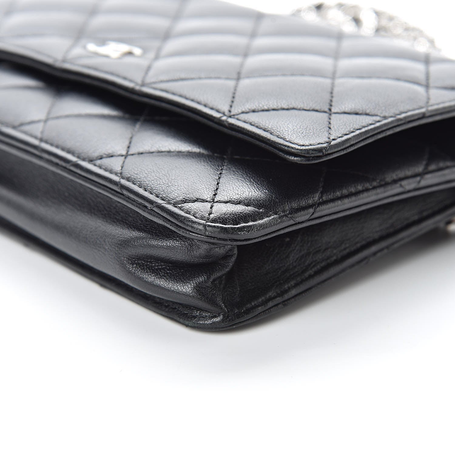 Chanel Lambskin Quilted Wallet On Chain WOC Black 11 of 15