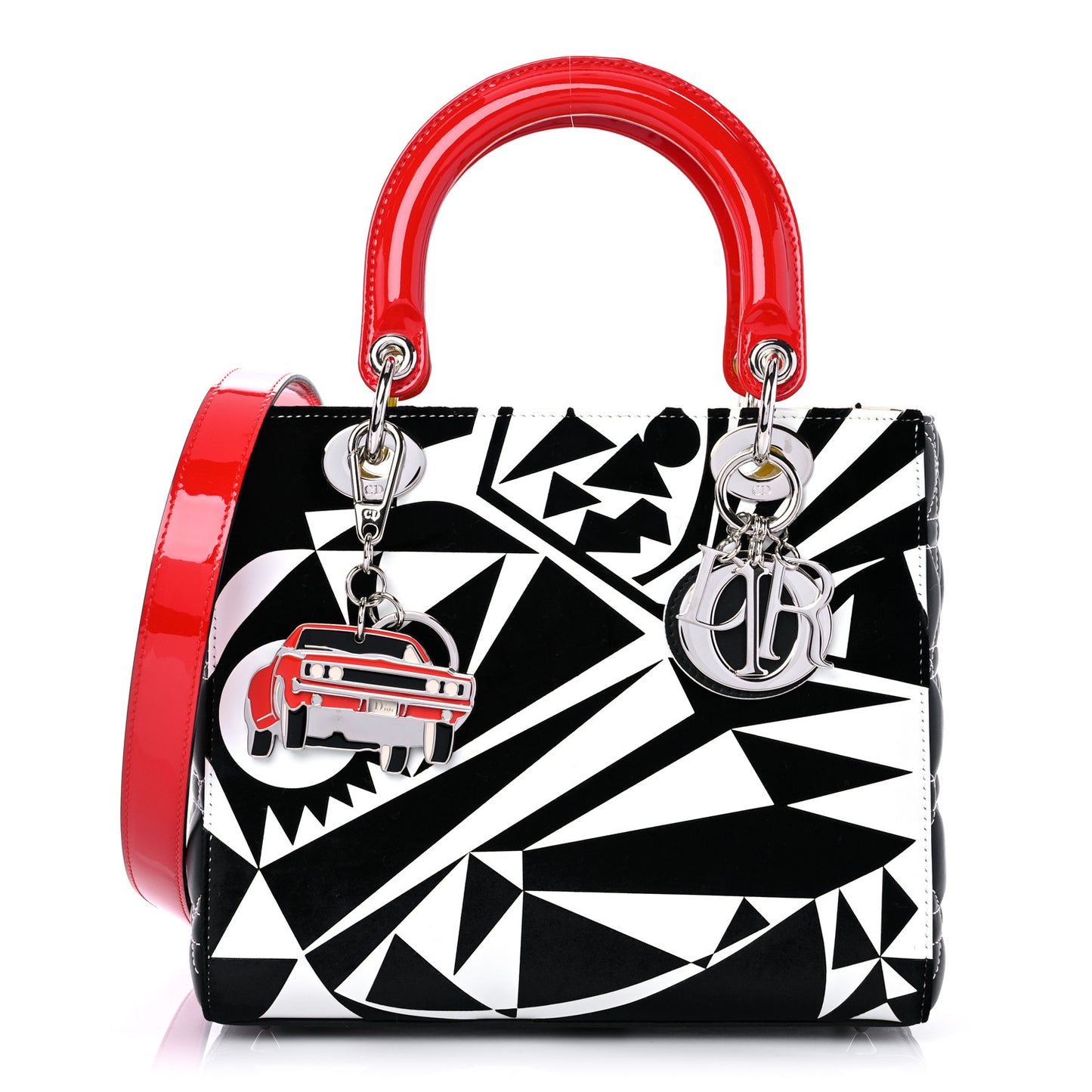 X MATTHEW PORTER Patent Printed Calfskin Cannage Medium Lady Multicolor